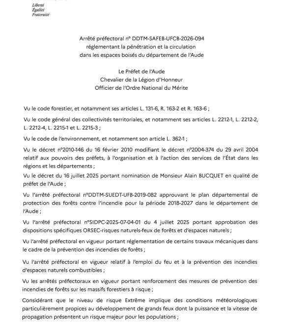 Publication AR fermeture des massifs en cas de risque extrême